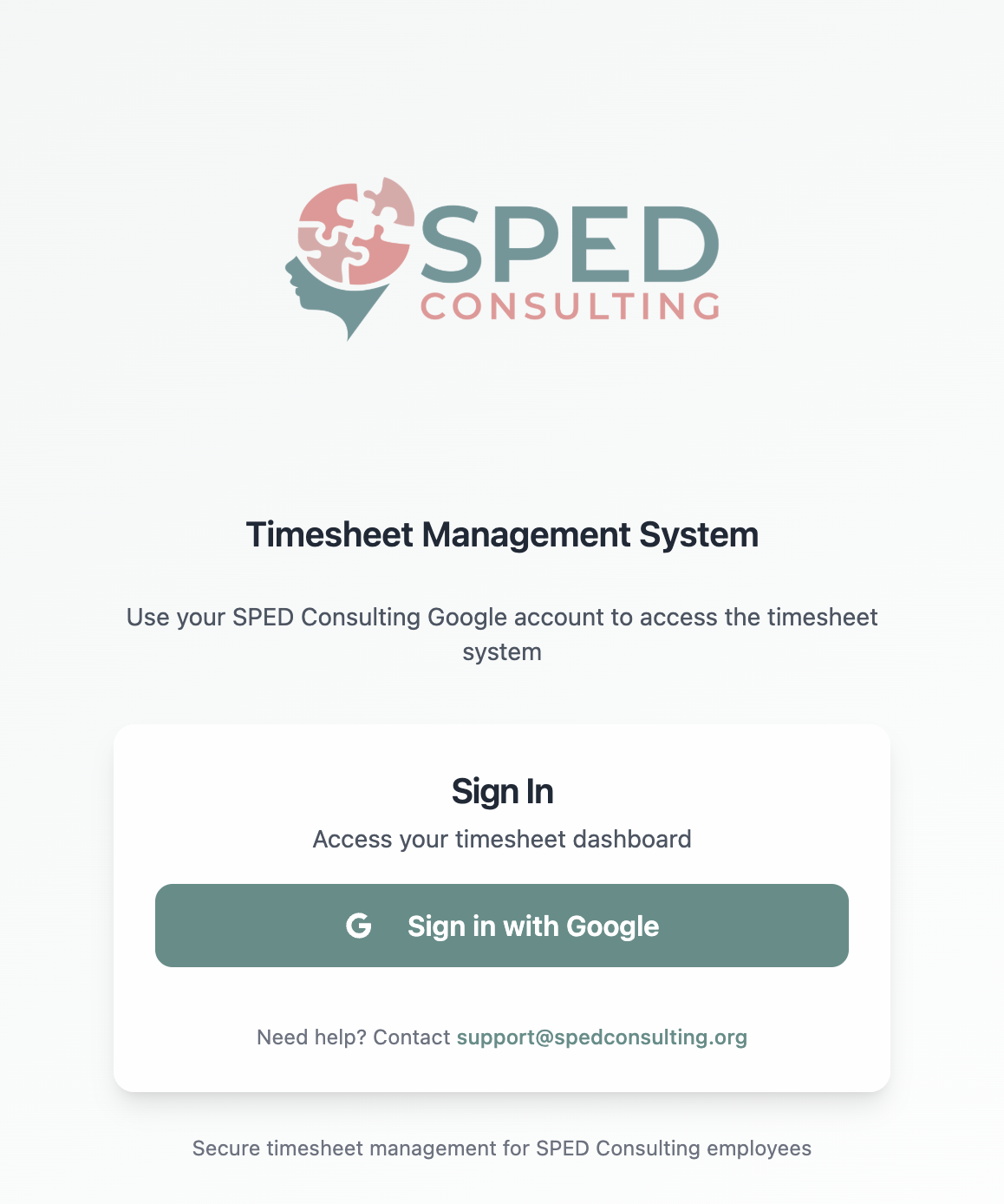 Systema Sped SPED Consulting Timesheet - SaaS Platform | Syncta.ai